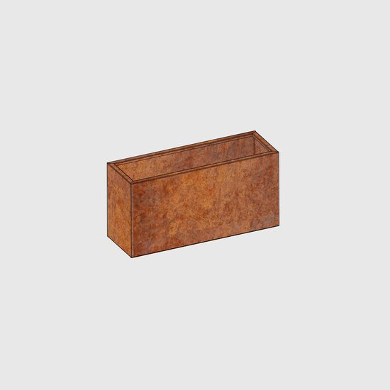 Corten metāla kaste 1200*600*400 ar riteņiem